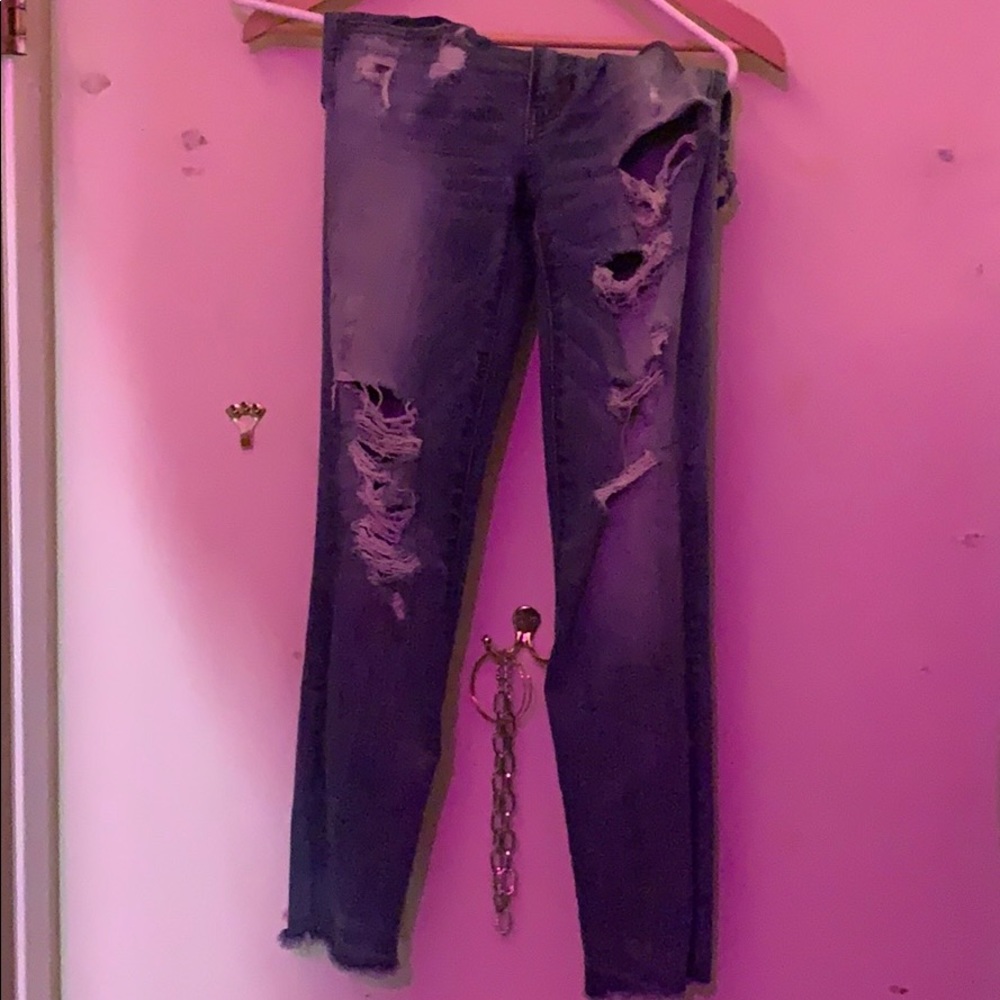 American eagle high rise torn jeggings - Picture 3 of 3